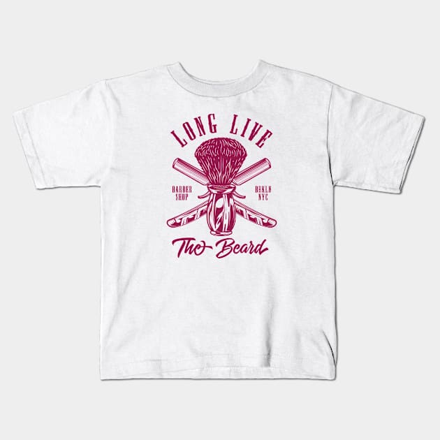 Long Live The Beard Kids T-Shirt by JabsCreative